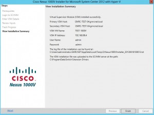 Installation summary