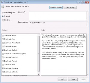 to turn how policy firewall off group via 2010 Disable the in Ribbon Office Customize Option